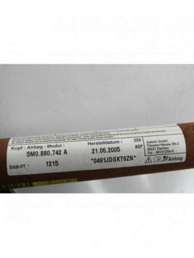 Recambio de airbag lateral delantero derecho para volkswagen golf plus v (5m1, 521) 1.9 tdi referencia OEM IAM 5M0880742A