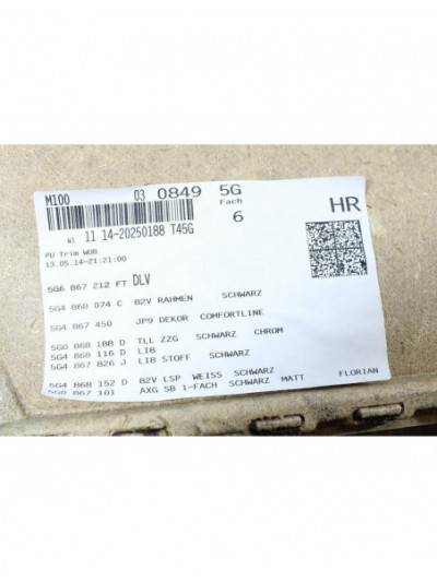 Recambio de guarnecido puerta trasera derecha para volkswagen golf vii (5g1, bq1, be1, be2) 1.6 tdi referencia OEM IAM