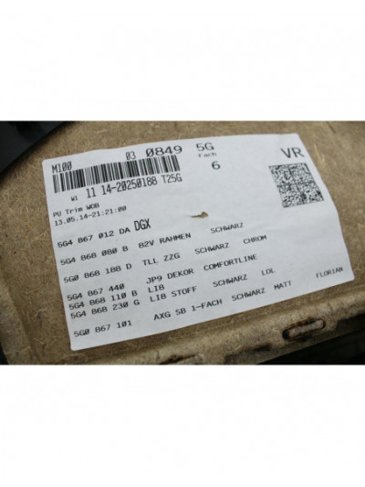 Guarnecido puerta delantera derecha VOLKSWAGEN GOLF VII 1.6 TDI 2020