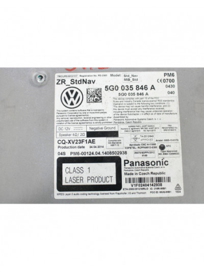 Recambio de sistema navegacion gps para volkswagen golf vii (5g1, bq1, be1, be2) 1.6 tdi referencia OEM IAM 5G0035846A