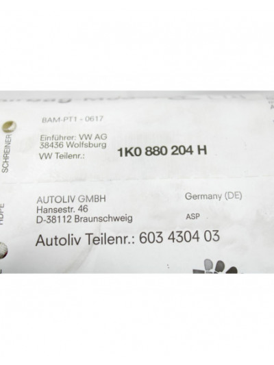 Recambio de airbag delantero derecho para volkswagen golf v (1k1) 1.9 tdi referencia OEM IAM 1K0880204H