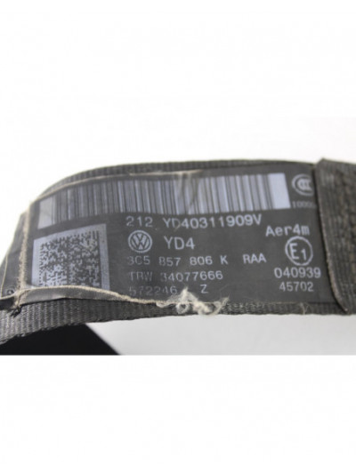 Cinturón seguridad trasero derecho VOLKSWAGEN PASSAT BERLINA Advance Plus 4Motion 2009