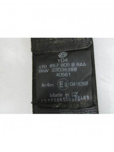 Recambio de cinturon seguridad trasero derecho para volkswagen touran (1t1) 1.9 tdi referencia OEM IAM 1T0857806B
