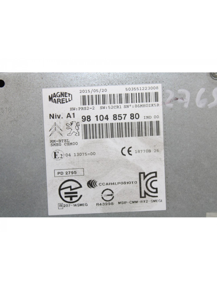 SISTEMA AUDIO / RADIO CD CITROËN C4 PICASSO BUSINESS CLASS 2015 REF. CITROËN C4 PICASSO BUSINESS CLASS 2015 REF. CITROËN C4 PICA