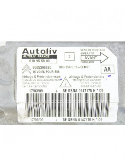 Recambio de centralita airbag para citroën c4 grand picasso 1.6 16v hdi fap referencia OEM IAM 9665396680