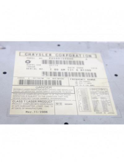 SISTEMA AUDIO / RADIO CD DODGE CALIBER S 2006 REF. DODGE CALIBER S 2006 REF. DODGE CALIBER S 2006