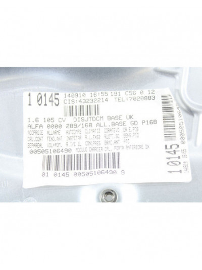 Recambio de elevalunas delantero derecho para alfa romeo giulietta (191) sprint referencia OEM IAM 00505106490