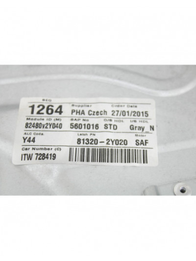 Recambio de elevalunas delantero derecho para hyundai ix35 (lm, el, elh) 1.7 crdi referencia OEM IAM 82480V2Y040