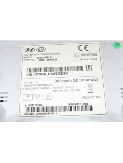 Recambio de pantalla multifuncion para hyundai ix35 (lm, el, elh) 1.7 crdi referencia OEM IAM 965602Y600TJN