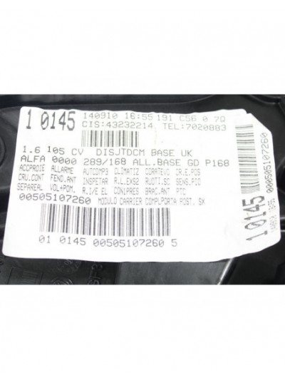 Recambio de elevalunas trasero izquierdo para alfa romeo giulietta (191) sprint referencia OEM IAM 72019003