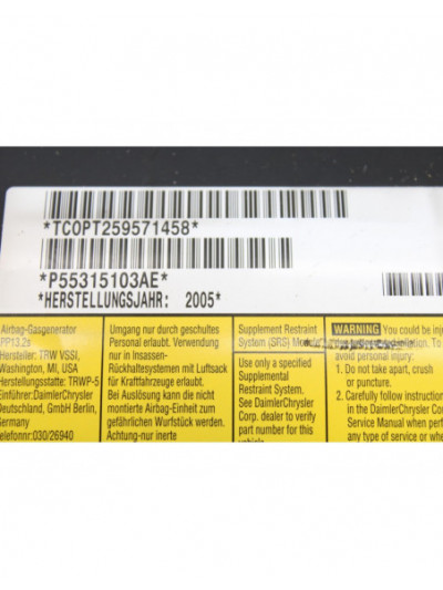 Recambio de airbag delantero derecho para jeep cherokee (kj) 2.8 crd limited referencia OEM IAM P55315103AE