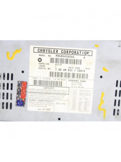SISTEMA AUDIO / RADIO CD JEEP PATRIOT LIMITED 2007 REF. JEEP PATRIOT LIMITED 2007 REF. JEEP PATRIOT Limited 2007
