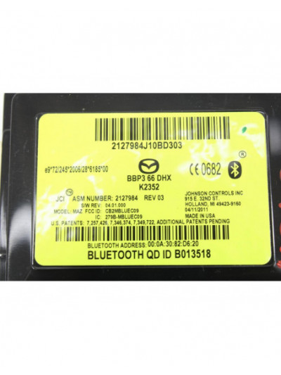 Centralita bluetooth MAZDA 3 LIM. Sportive 2012