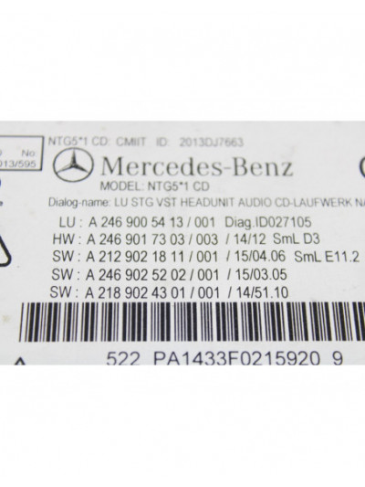 Recambio de sistema navegacion gps para mercedes-benz cla coupé (c117) cla 180 (117.342) referencia OEM IAM A2469005413/001