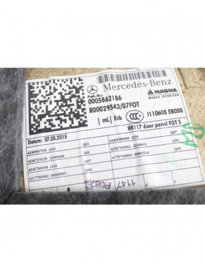 Recambio de guarnecido puerta trasera derecha para mercedes-benz cla coupé (c117) cla 180 (117.342) referencia OEM IAM A24672701