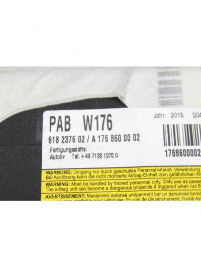 Recambio de airbag delantero derecho para mercedes-benz cla coupé (c117) cla 180 (117.342) referencia OEM IAM A1768600002