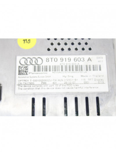 Pantalla multifuncion AUDI A4 BER. Básico 2008
