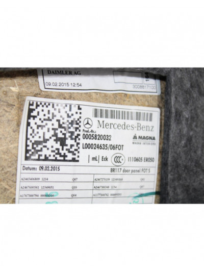 Recambio de guarnecido puerta trasera izquierda para mercedes-benz clase cla (w117) cla 180 (117.342) referencia OEM IAM A246727