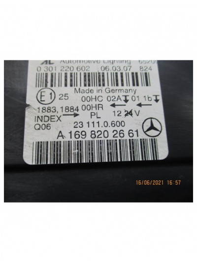 Recambio de faro derecho para mercedes-benz clase b (w245) 180 cdi (245.207) referencia OEM IAM 1698202661