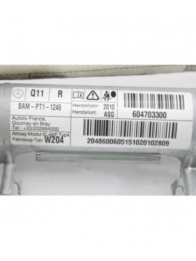 Airbag cortina delantero derecho MERCEDES-BENZ CLASE C  BERLINA C 200 CDI BlueEfficiency 2010