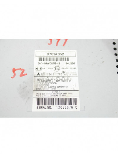 Recambio de sistema audio / radio cd para mitsubishi asx (ga_w_) 1.8 di-d (ga6w) referencia OEM IAM 8701A352