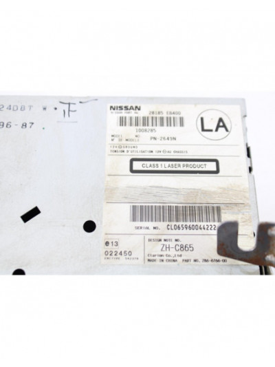 Recambio de sistema audio / radio cd para nissan navara pick-up (d40m) doble cab se 4x2 referencia OEM IAM 28185EB400