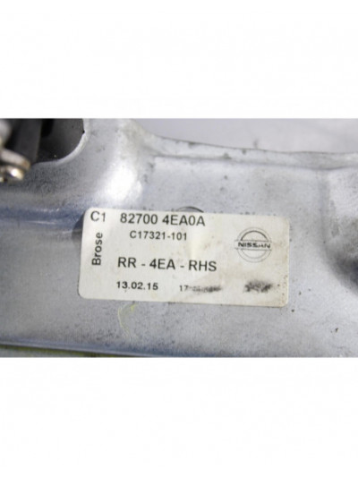 Recambio de elevalunas trasero derecho para nissan qashqai (j11) acenta referencia OEM IAM 827004EA0A