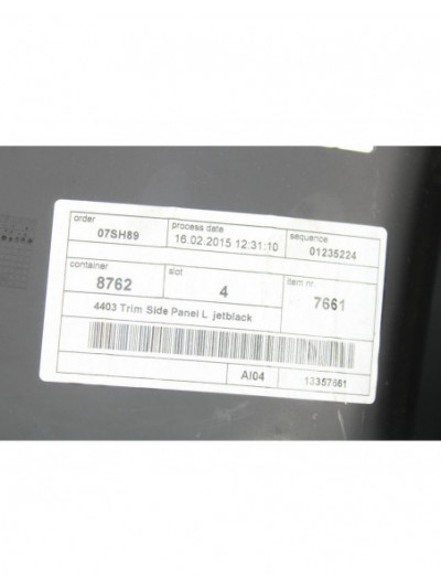 Recambio de guarnecido trasero izquierdo para opel adam (m13) 1.2 referencia OEM IAM 13357661