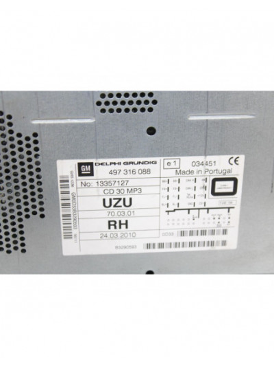 SISTEMA AUDIO / RADIO CD OPEL CORSA D CORSAVAN 2012 REF. OPEL CORSA D CORSAVAN 2012 REF. OPEL CORSA D CorsaVan 2012
