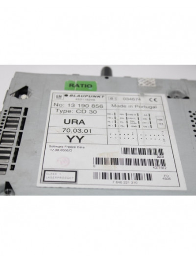 SISTEMA AUDIO / RADIO CD OPEL ZAFIRA B 1.9 CDTI 2007 REF. OPEL ZAFIRA B 1.9 CDTI 2007 REF. OPEL ZAFIRA B 1.9 CDTI 2007
