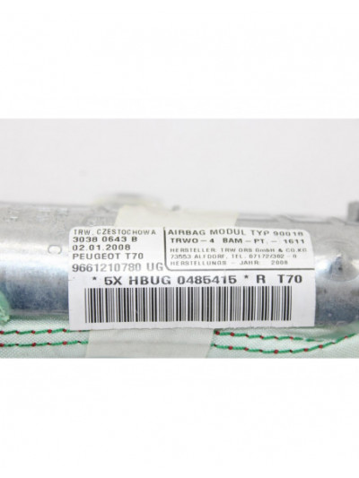 Recambio de airbag cortina delantero derecho para peugeot 308 sport referencia OEM IAM 9661210780