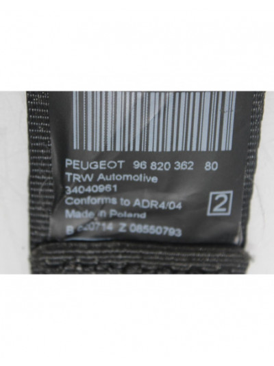 Recambio de cinturon seguridad trasero izquierdo para peugeot 3008 active referencia OEM IAM 9682036280