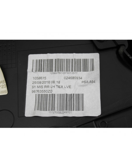 Recambio de guarnecido puerta trasera izquierda para peugeot 2008 (--.2013) allure referencia OEM IAM 96763550ZD