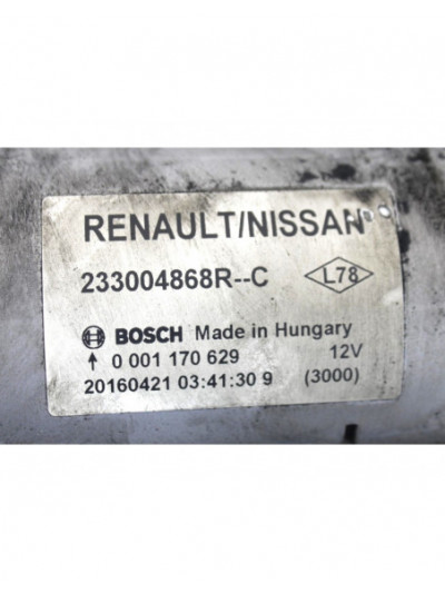 Motor arranque RENAULT KANGOO Extrem Diesel 90CV 66KW 2016