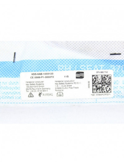 Recambio de airbag lateral derecho para seat leon (5f1) 1.6 tdi referencia OEM IAM 5F4880742