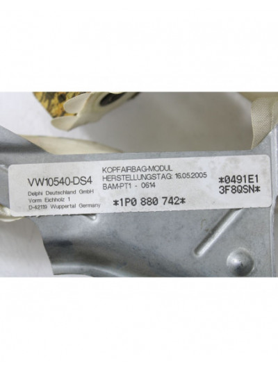 Recambio de airbag lateral delantero derecho para seat leon (1p1) referencia OEM IAM 1P0880742