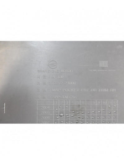 Recambio de guarnecido puerta delantera derecha para ssangyong rodius xdi limited referencia OEM IAM 7220121000